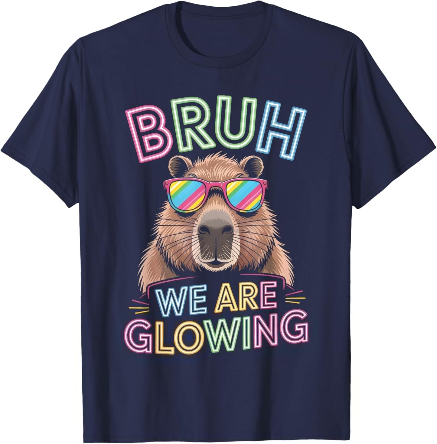 Bruh We are Glowing in My Glowing Era Men Women Kids T-Shirt - T-Shirt | Navy