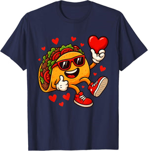 Valentines Day Taco Funny Boys Kids Toddler Tacos T-Shirt - T-Shirt | Navy
