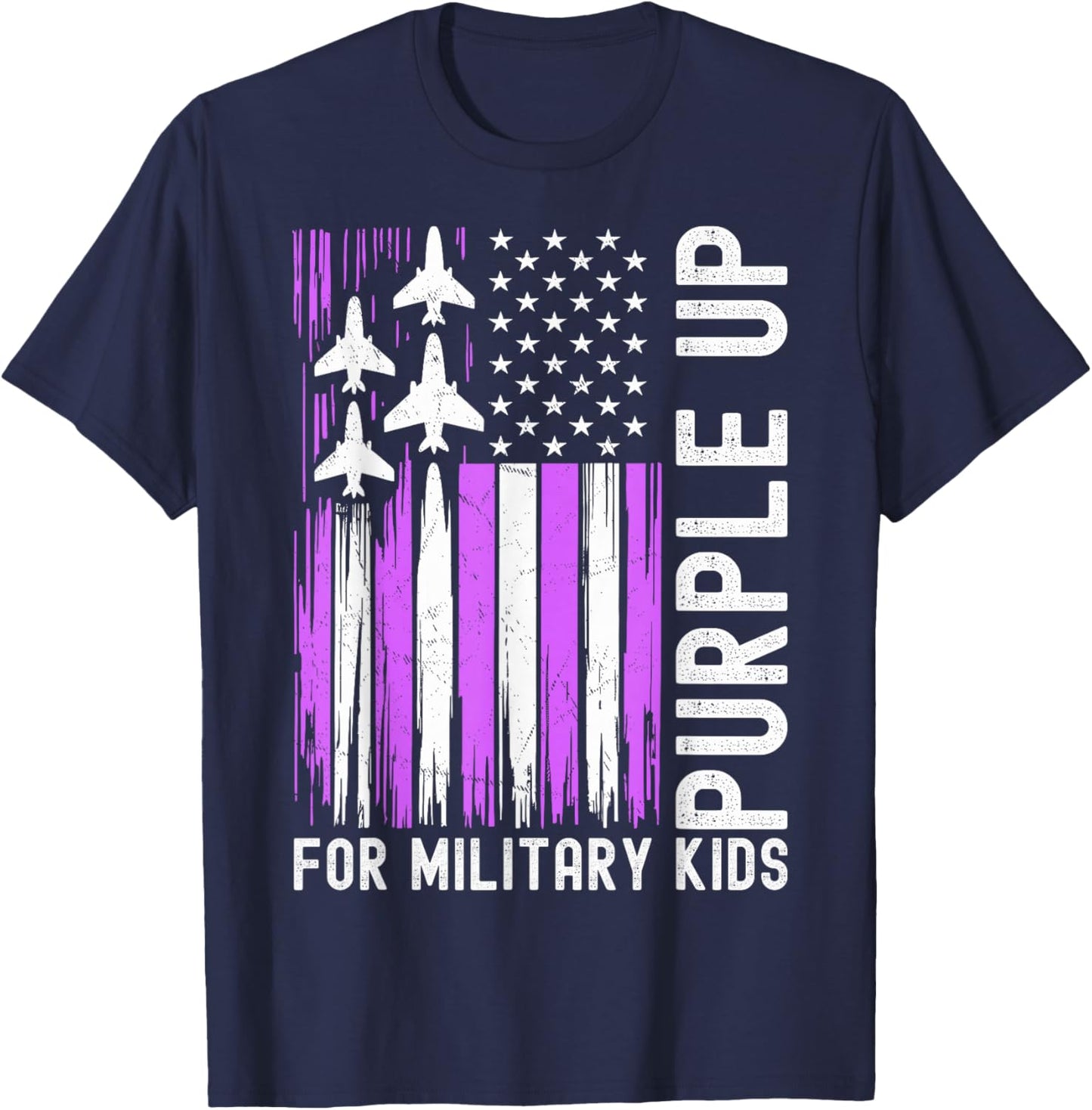 Purple Up for Military Kids Military Child Month T-Shirt - T-Shirt | Navy