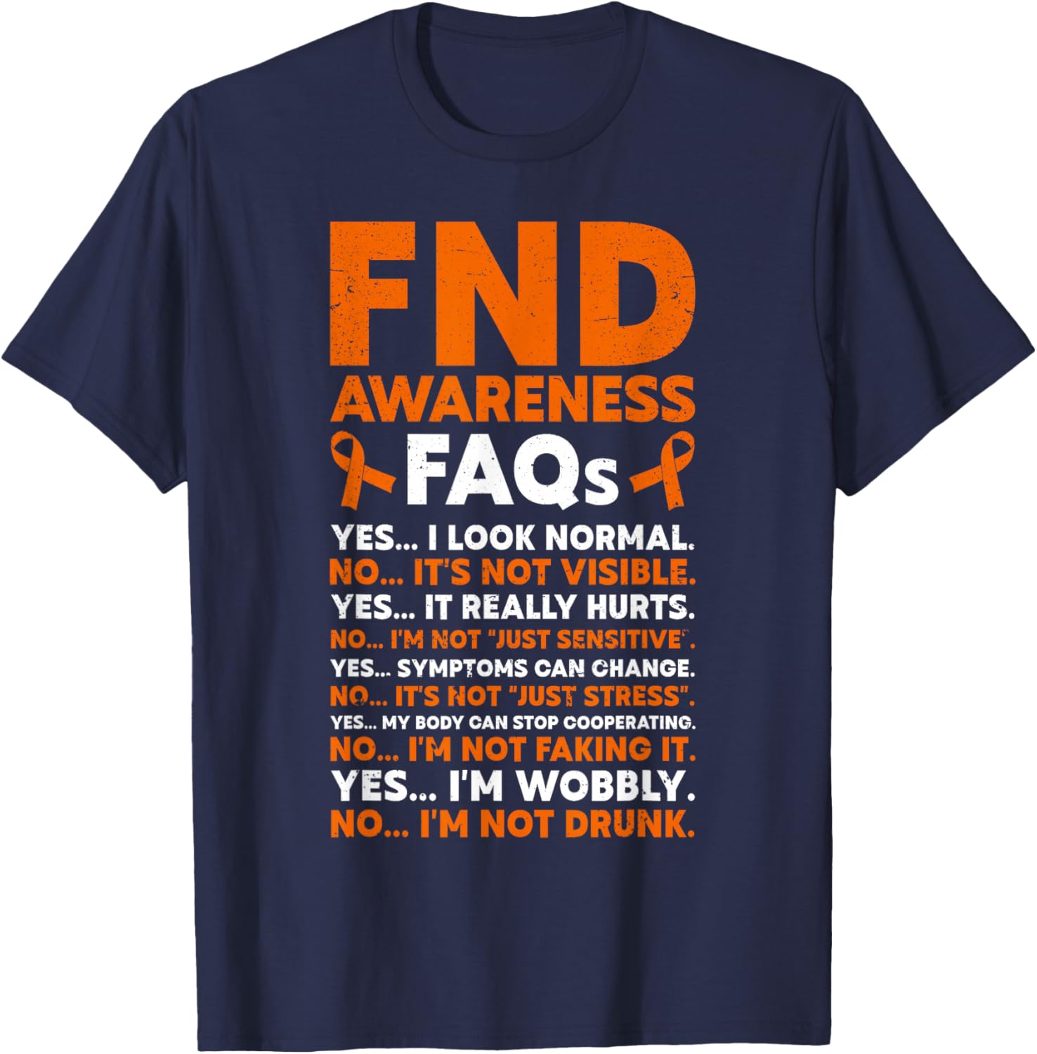 Functional Neurological Disorder FND Warrior T-Shirt - T-Shirt | Navy