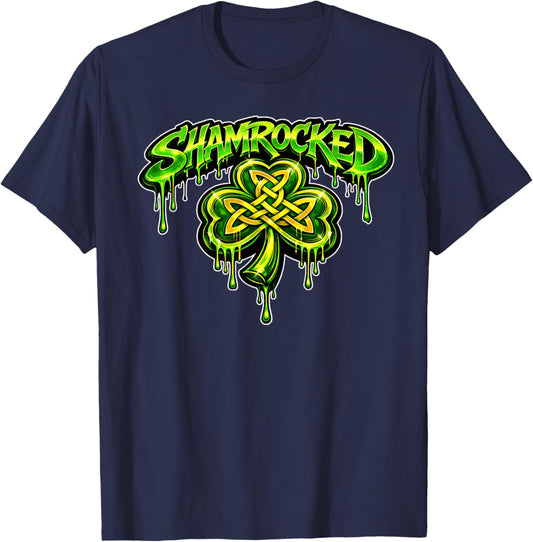 Shamrocked Irish Hockey St. Patrick's Day Design Celtic T-Shirt - T-Shirt | Navy