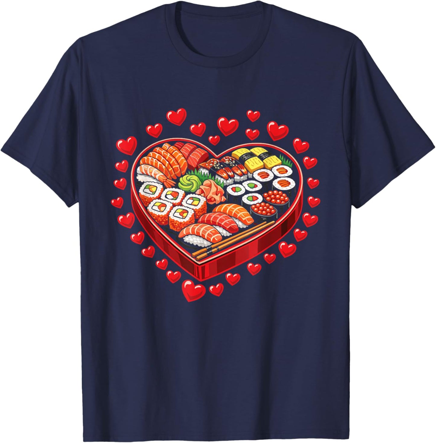 Sushi Valentine Valentines Day for Sushi Lover T-Shirt - T-Shirt | Navy