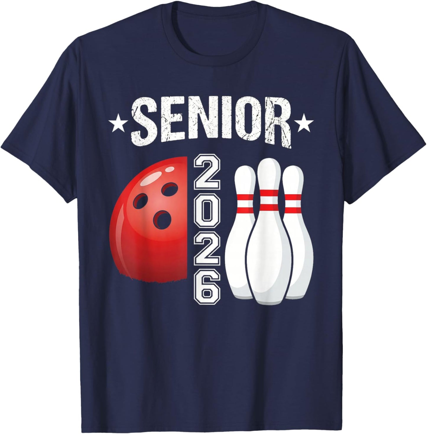 Senior 2026 Graduation Funny Bowling Shirts & Women T-Shirt - T-Shirt | Navy