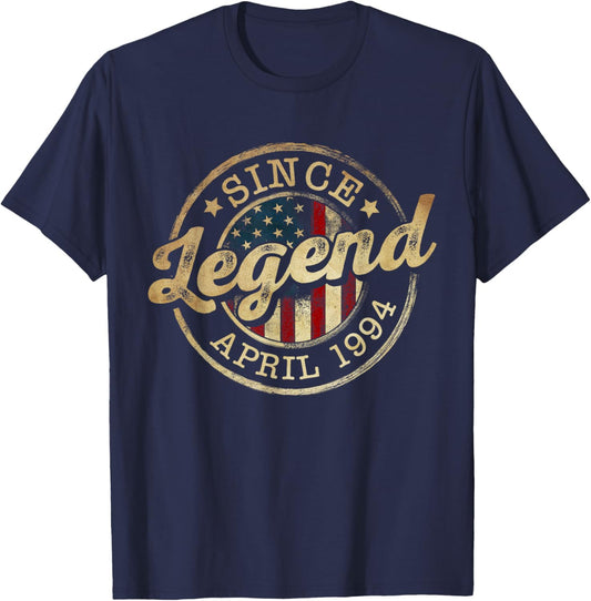 Legend Since April 1994 Vintage 32nd Birthday Classic T-Shirt - T-Shirt | Navy