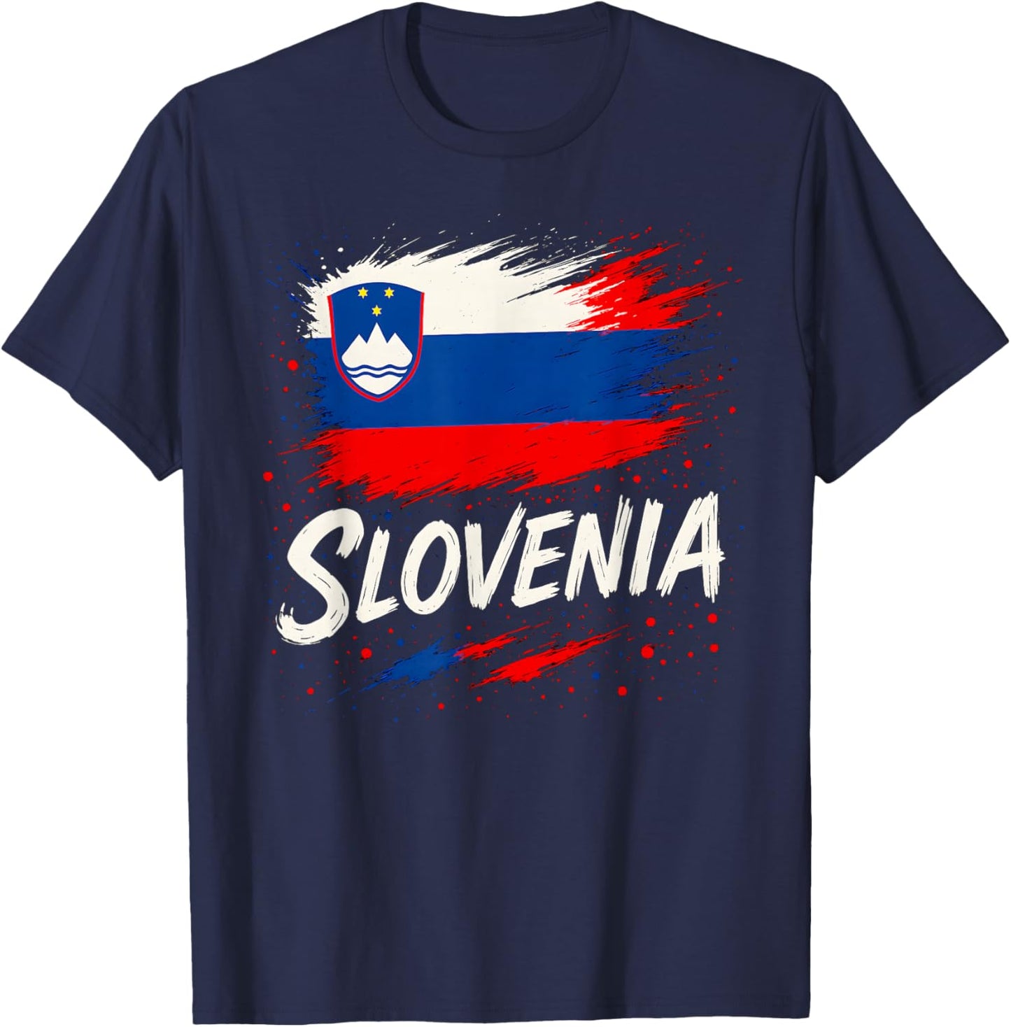 Slovenia Slovenian Flag T-Shirt - T-Shirt | Navy