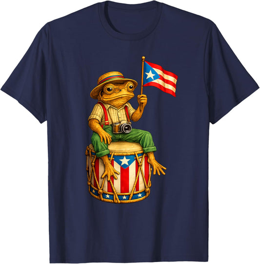 Coquí Frog Puerto Rico Boricua Hispanic Island Puerto Rican T-Shirt - T-Shirt | Navy