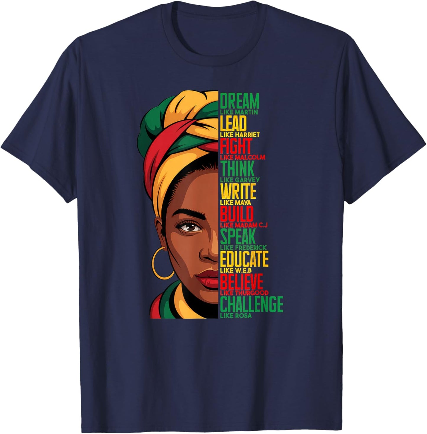 Black History Month Dream Like Martin T-Shirt - T-Shirt | Navy