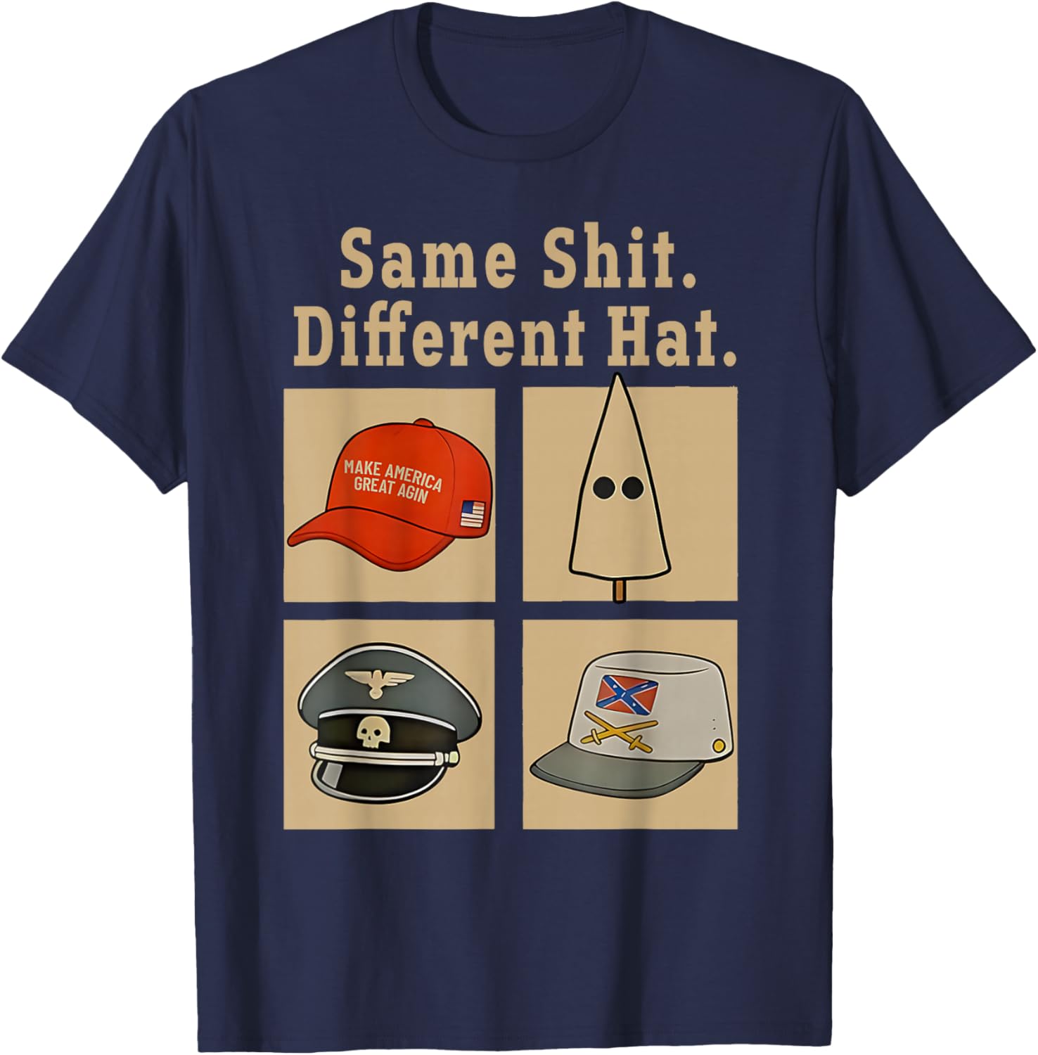 Funny Design Same Shit Different Hat Art Women T-Shirt - T-Shirt | Navy