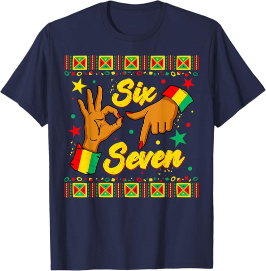 Groovy Black History Month 67 Six Seven African Pride Flag T-Shirt - T-Shirt | Navy