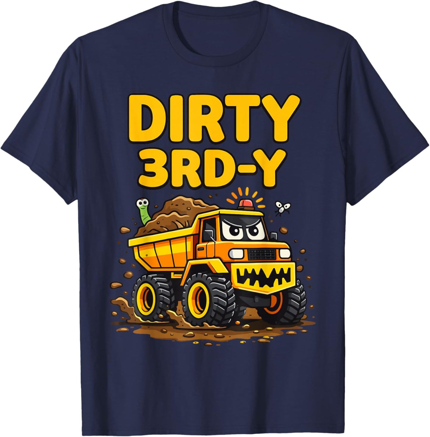 Dirty 3rd-Y Construction Monster Dump Truck 3rd Birthday Boy T-Shirt - T-Shirt | Navy