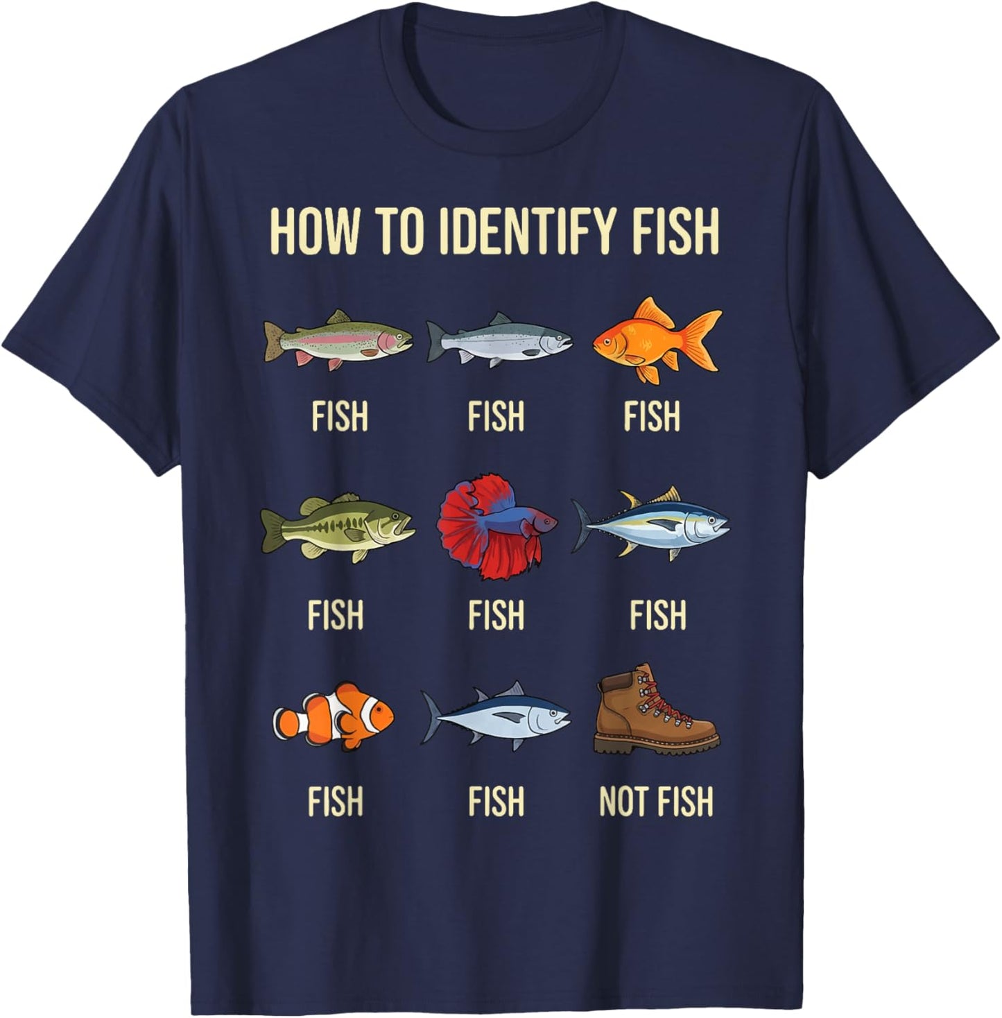 How to Identify Fish T-Shirt - T-Shirt | Navy