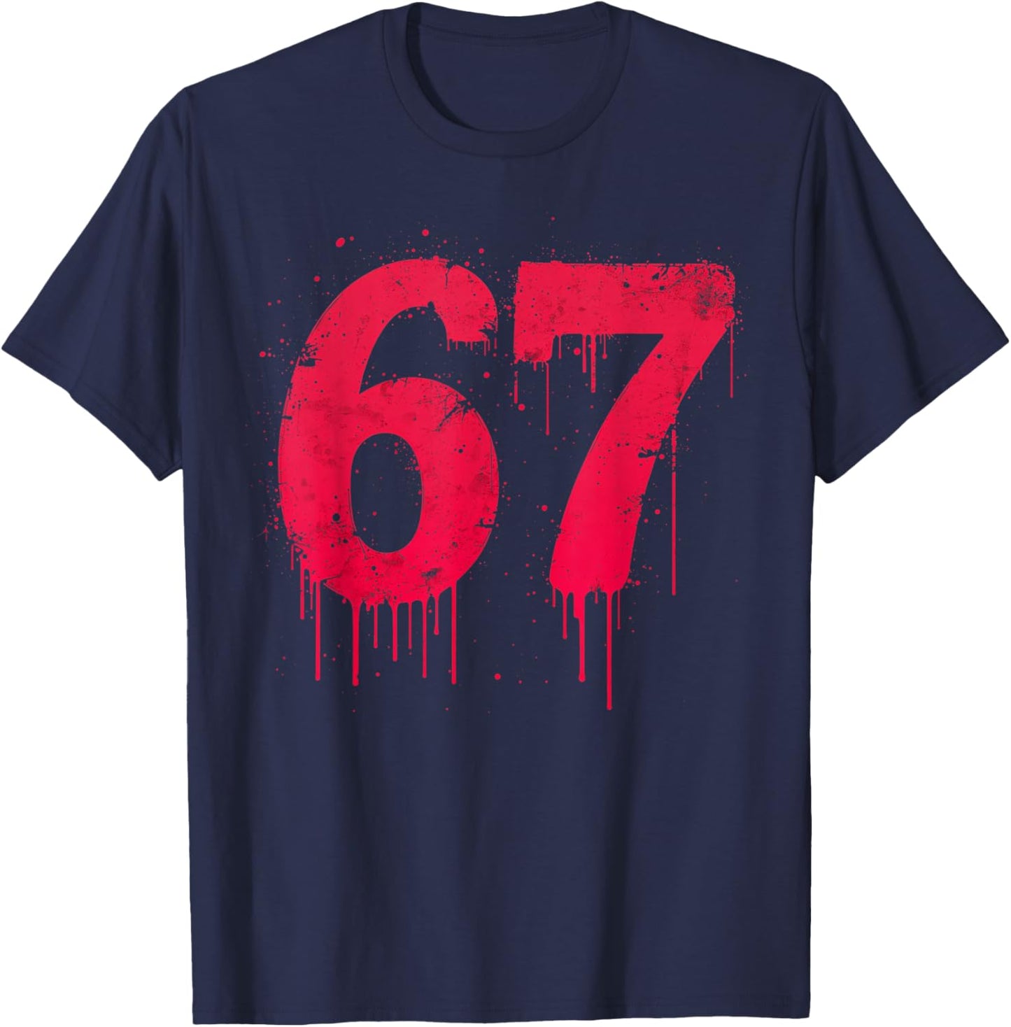67 Shirt, 67 Meme six Seven Men Teen Kids Funny T-Shirt - T-Shirt | Navy