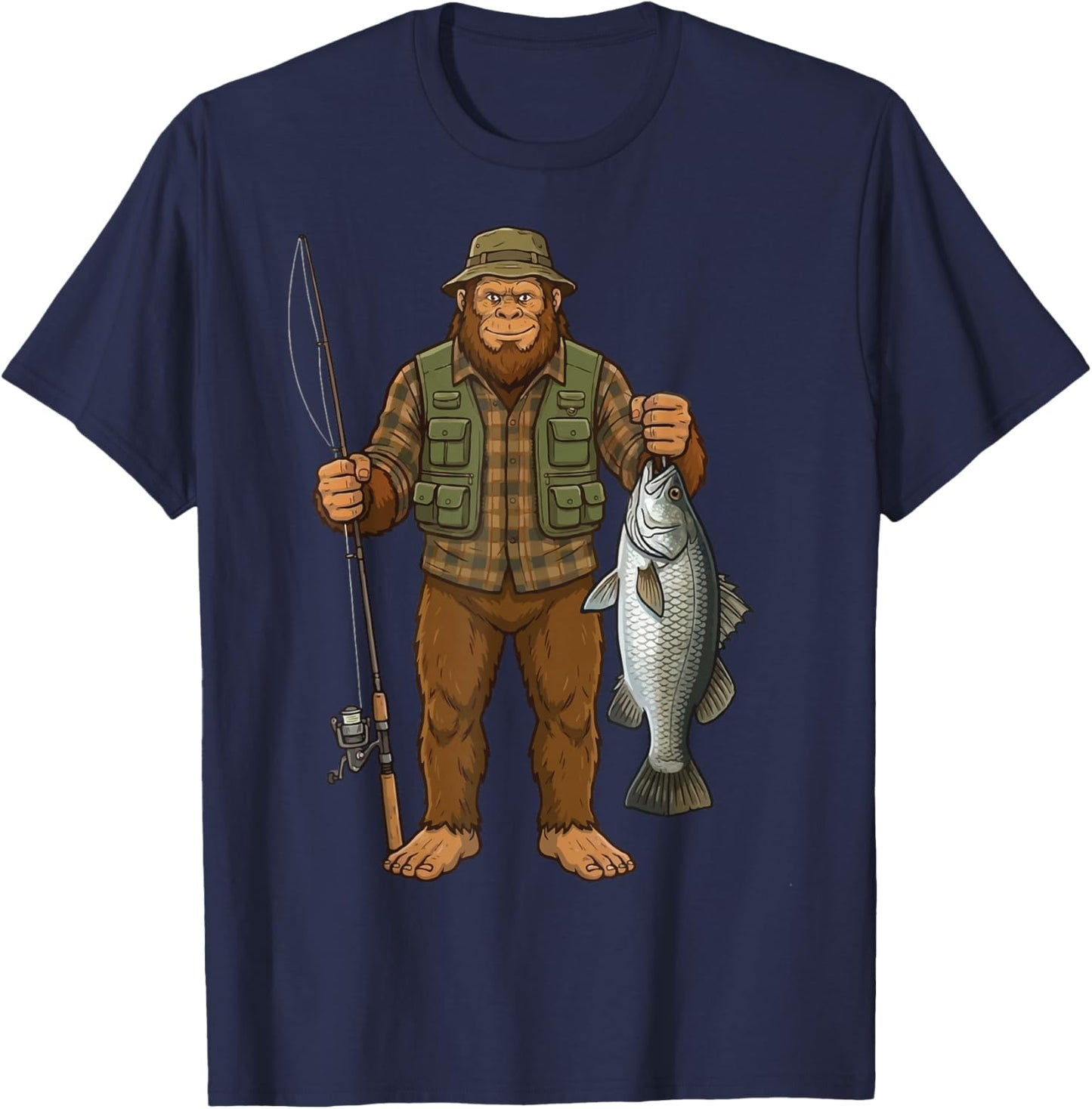 Barramundi Bigfoot Fisher T-Shirt - T-Shirt | Navy