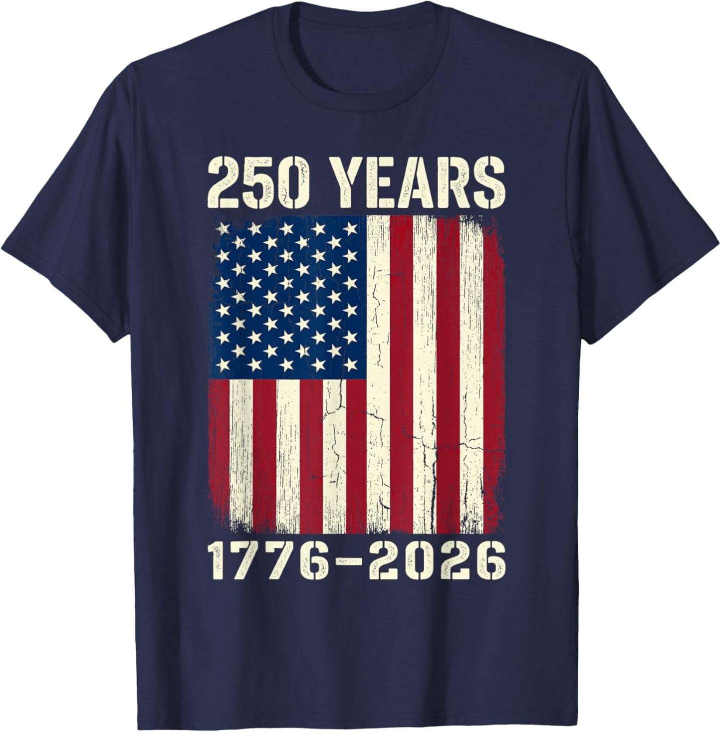 Vintage 250 Years American 1776 2026 250th USA Men Women T-Shirt - T-Shirt | Navy