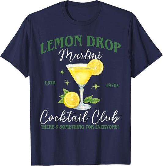 Lemon Drop Martini Social Club Drinking Cocktail T-Shirt - T-Shirt | Navy