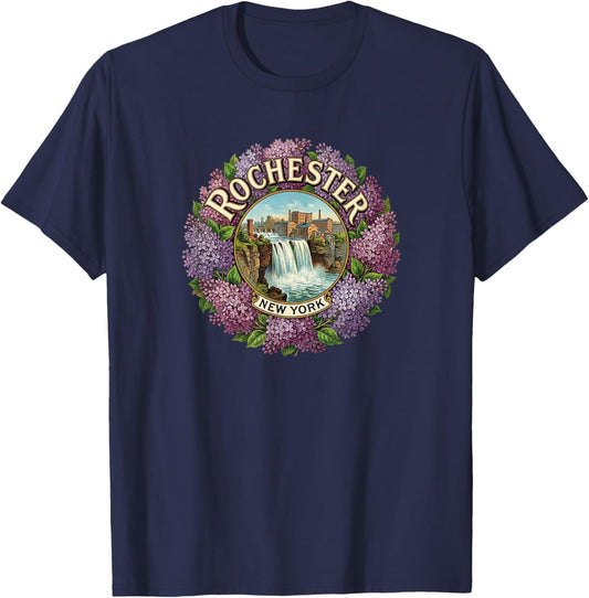 Rochester, New York, Retro T-Shirt - T-Shirt | Navy
