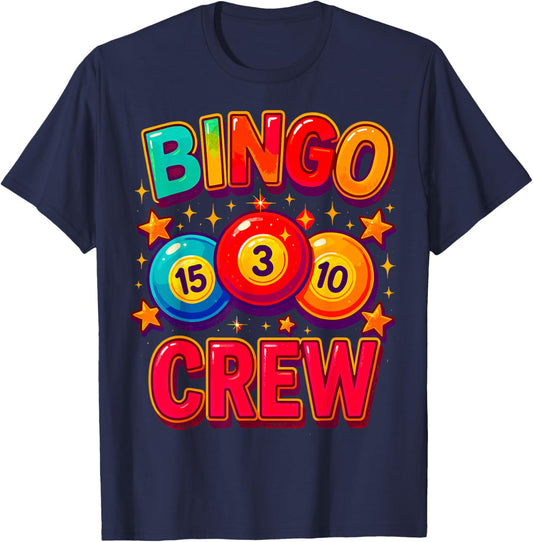 Bingo Crew Funny Retro Game Night T-Shirt - T-Shirt | Navy