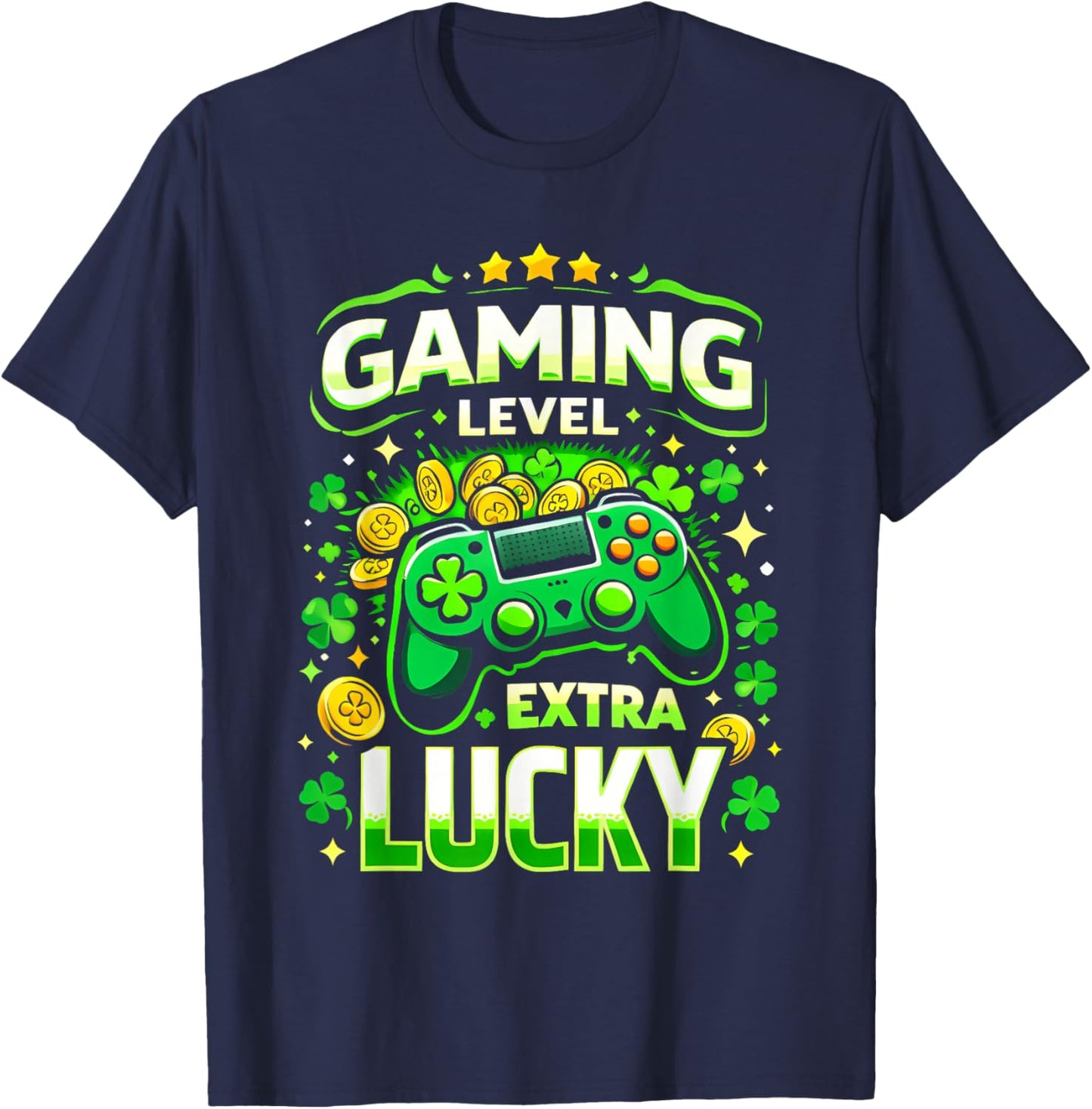 Gaming Video Game St Patricks Day Teen Girls Boys Youth T-Shirt - T-Shirt | Navy