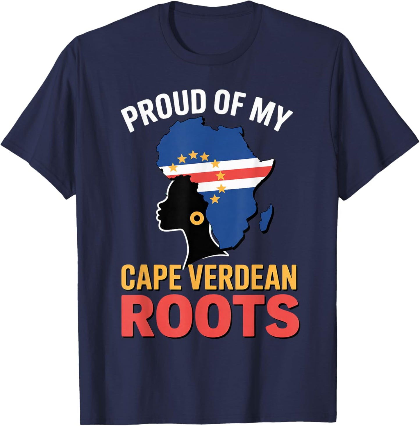 Cape Verdean Roots Cabo Verde Flag Pride Verdian Cape Verde T-Shirt - T-Shirt | Navy