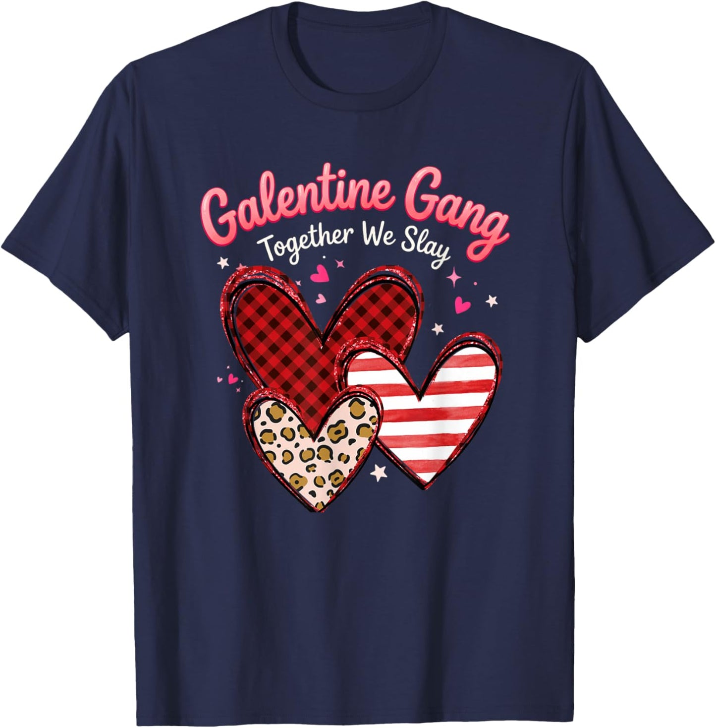 Valentines Day Galentines Gang Hearts Valentine Women Girls T-Shirt - T-Shirt | Navy