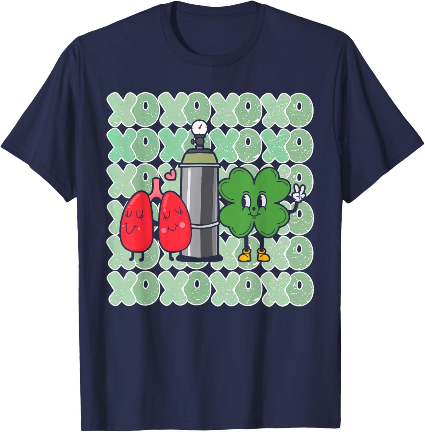 Respiratory Therapist ST Patrick's Day RT Lung Pulmonologist T-Shirt - T-Shirt | Navy