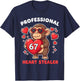 Professional Heart Stealer Valentines 67 Meme 6 7 Monkey T-Shirt - T-Shirt | Navy
