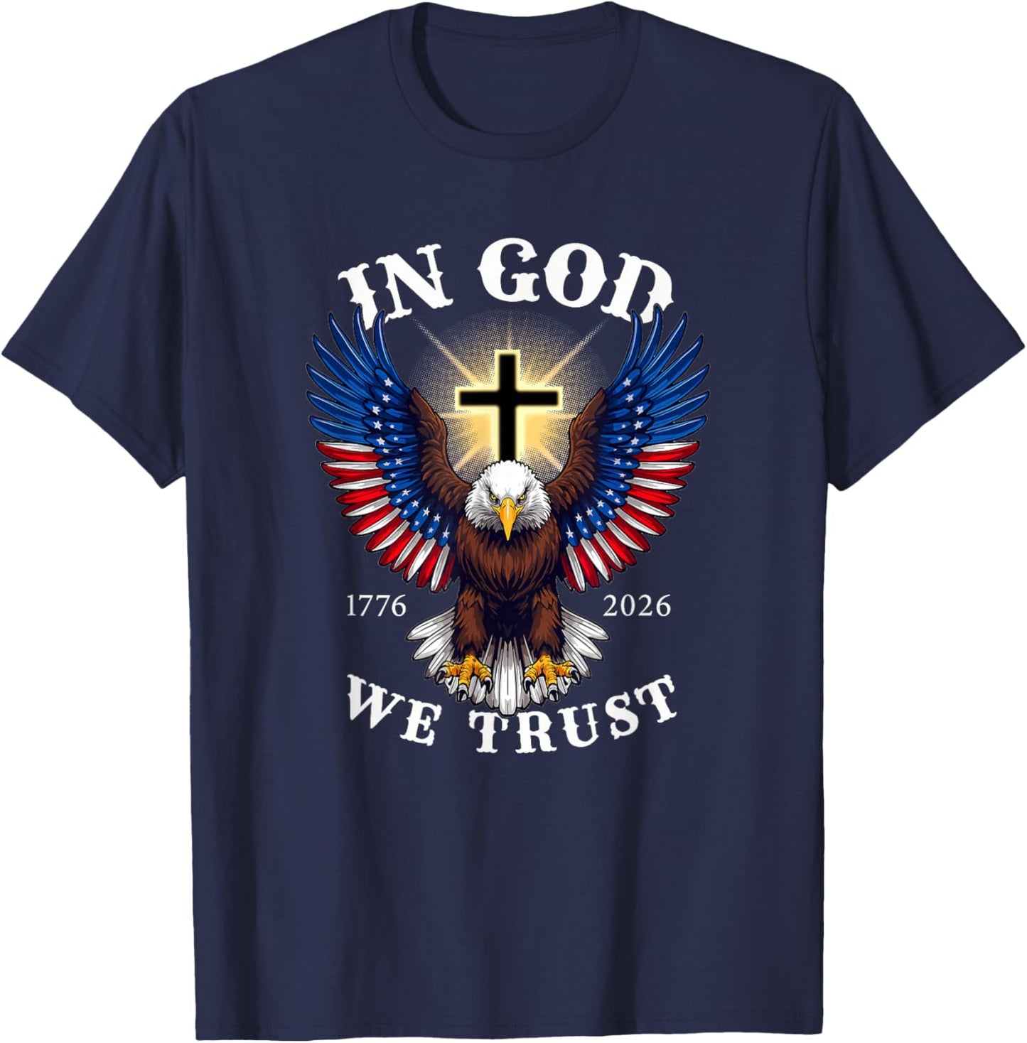 in God We Trust Patriotic Eagle Faith and Freedom T-Shirt - T-Shirt | Navy
