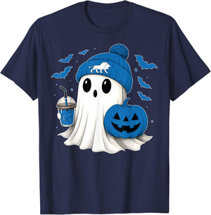 Vintage Retro Ghost Pumpkin Lion Gift Women Kid T-Shirt - T-Shirt | Navy