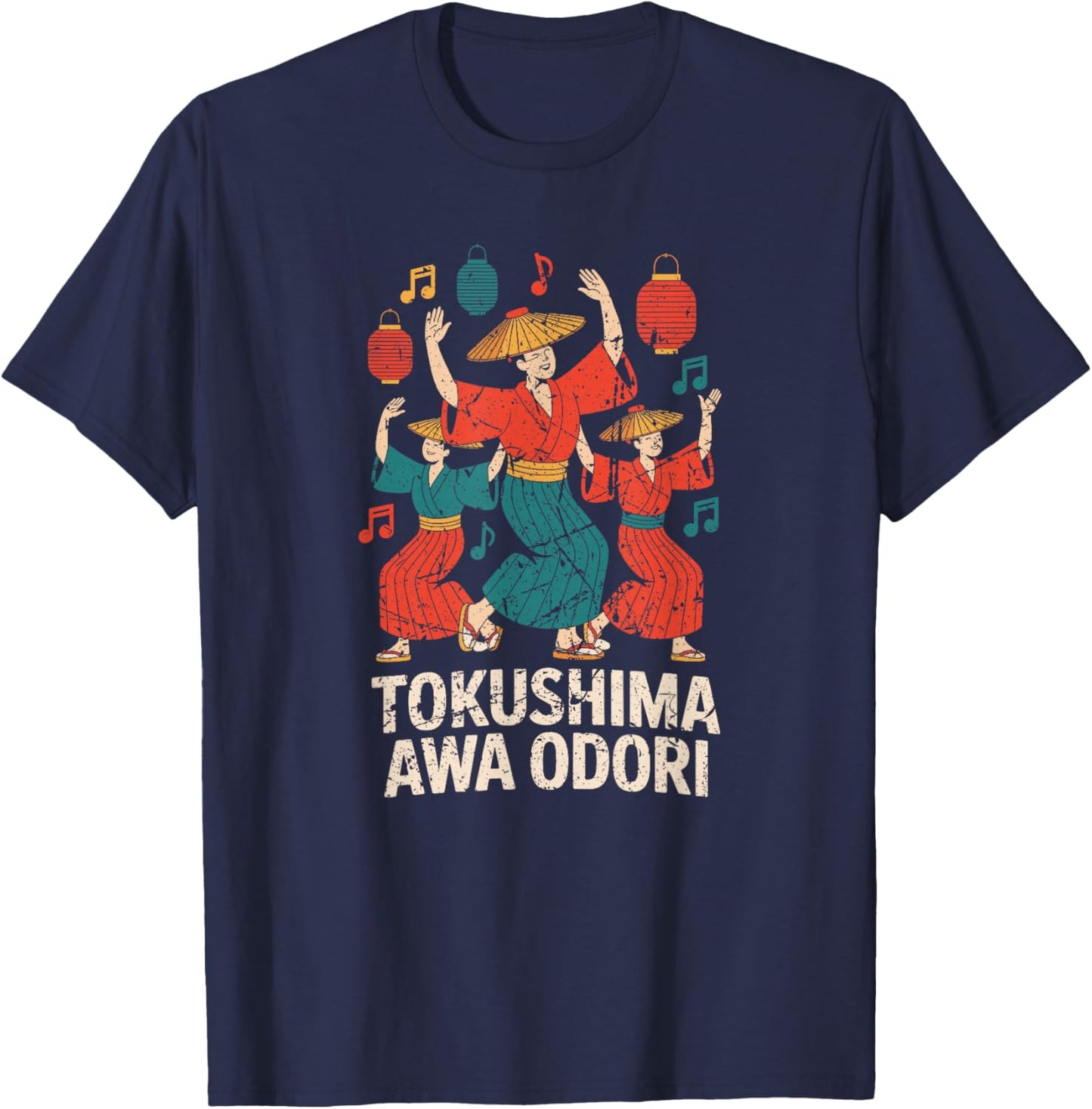 Tokushima Awa Odori Japan Dance Festival Maptsuri Souvenir T-Shirt - T-Shirt | Navy