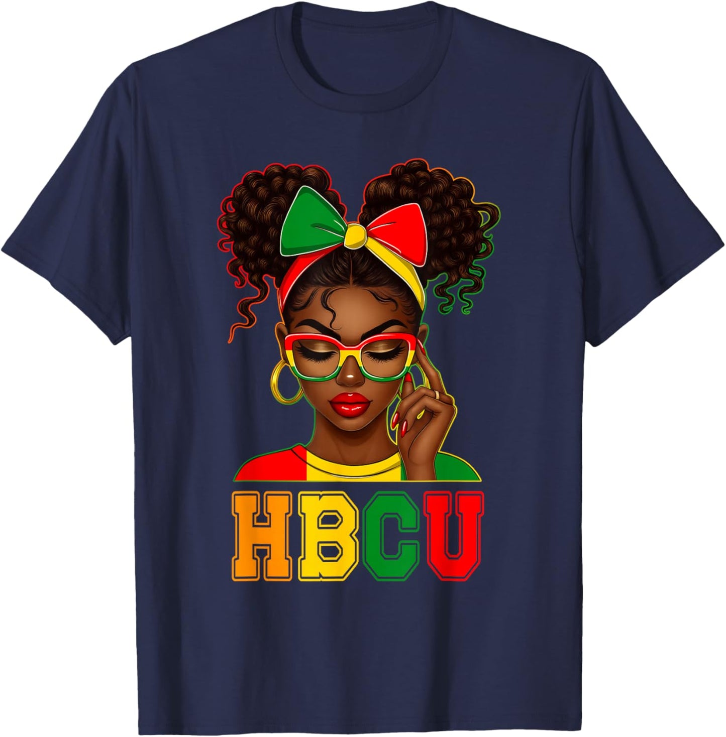HBCU African American Black Woman University College T-Shirt - T-Shirt | Navy