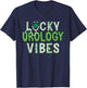 Lucky Urology Vibes St Patrick's Day Urologist Nurse Kidney T-Shirt - T-Shirt | Navy