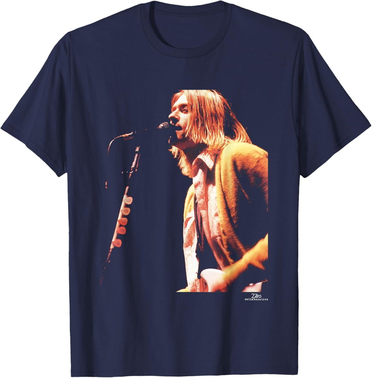 Kurt Cobain Nirvana in Utero Tour by Phil Nicholls T-Shirt - T-Shirt | Navy