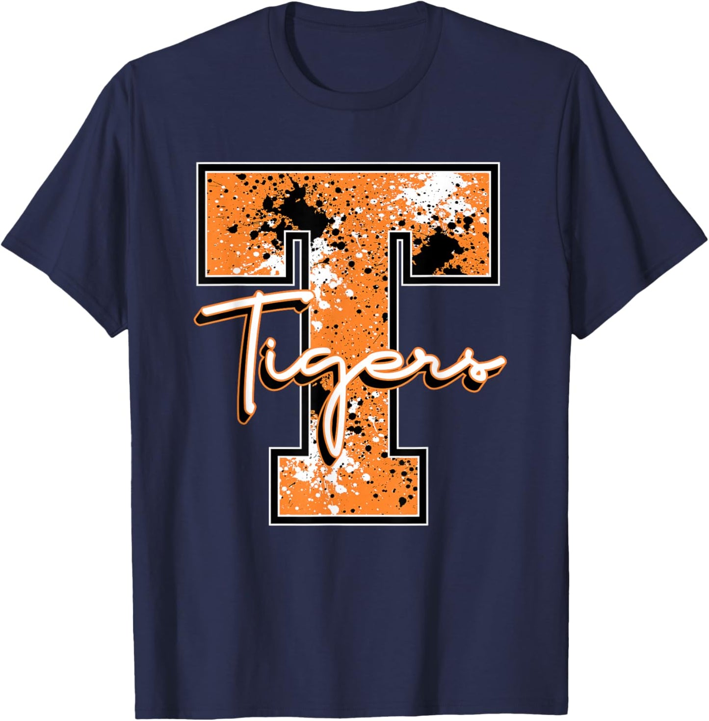 Orange Tiger Pride School Spirit Mascot Teacher Tigers T-Shirt - T-Shirt | Navy