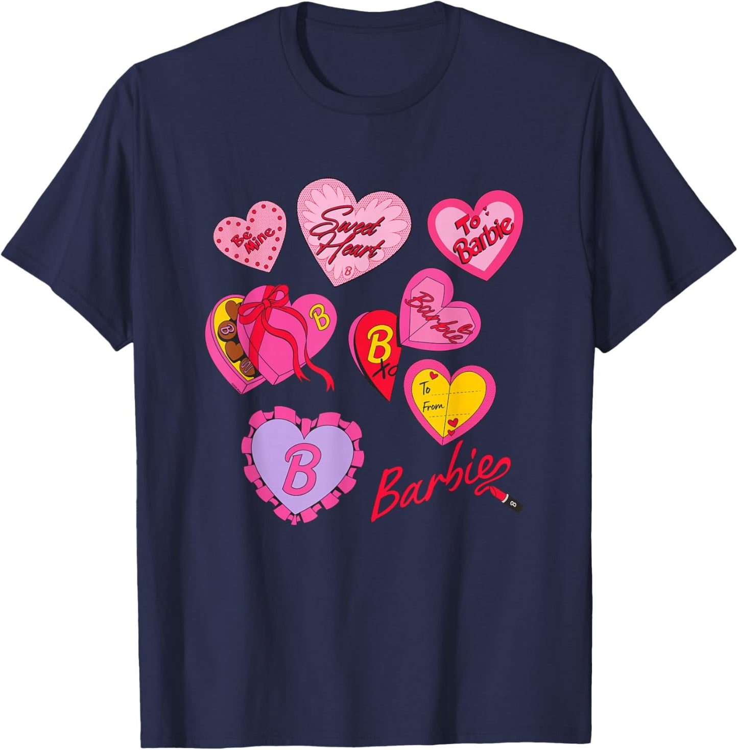 Barbie Valentine's Day Hearts T-Shirt - T-Shirt | Navy
