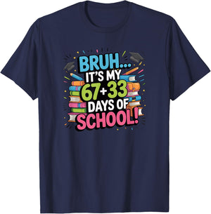100 Days of School 67 T-Shirt - T-Shirt | Navy