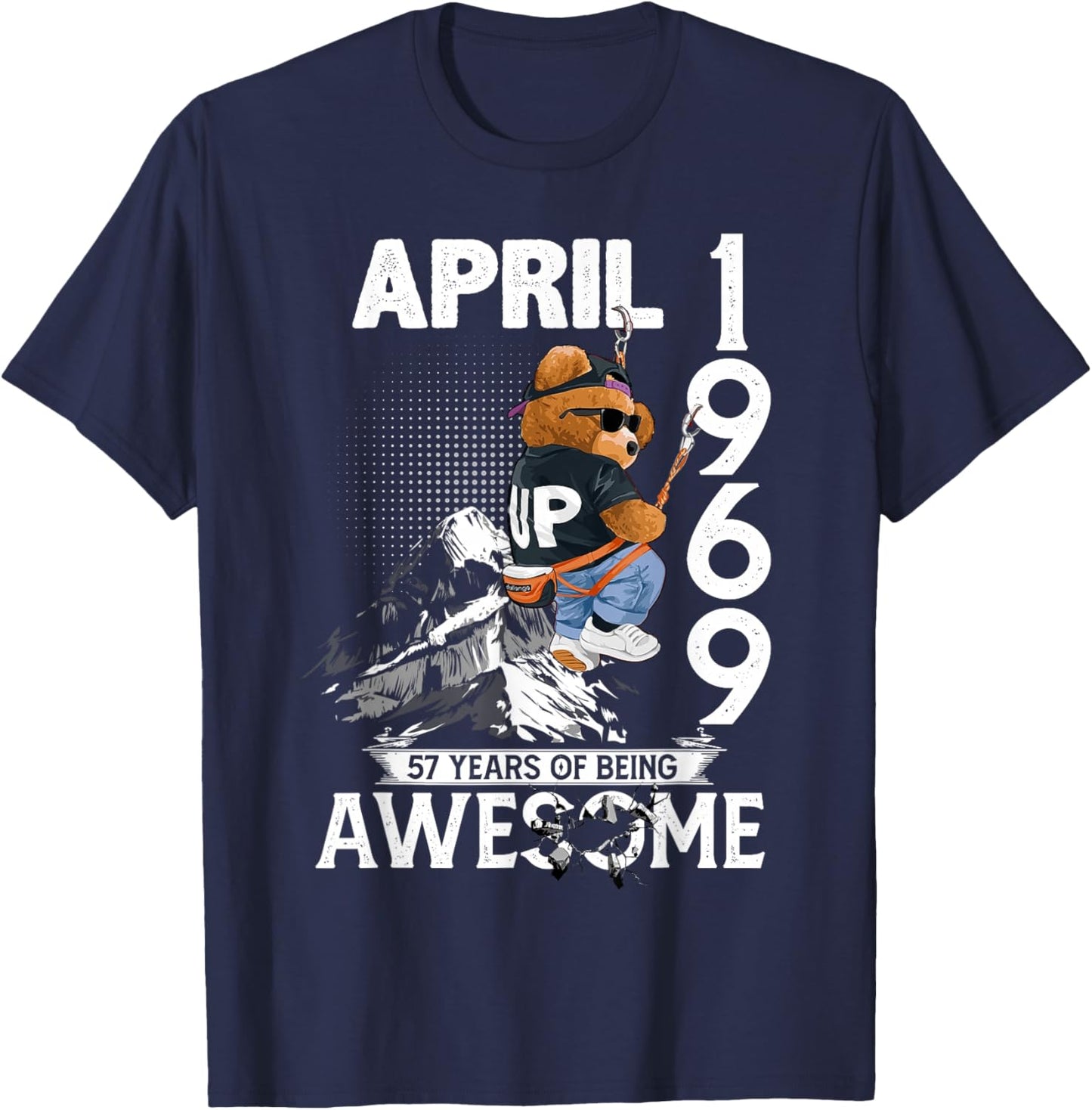 57th Birthday Legends April 1969 Vintage 57 Years Old T-Shirt - T-Shirt | Navy