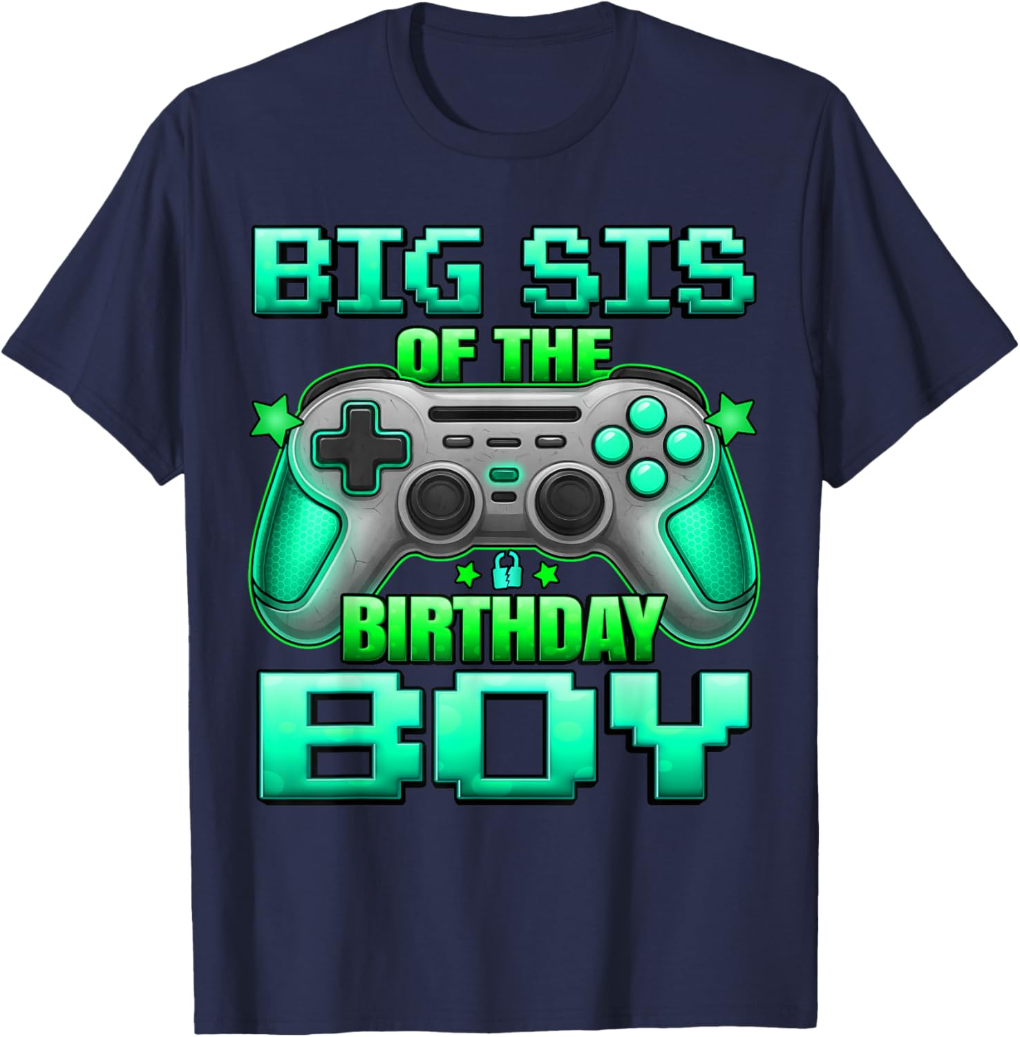 Big Sis of The Birthday Boy Matching Family Sister T-Shirt - T-Shirt | Navy