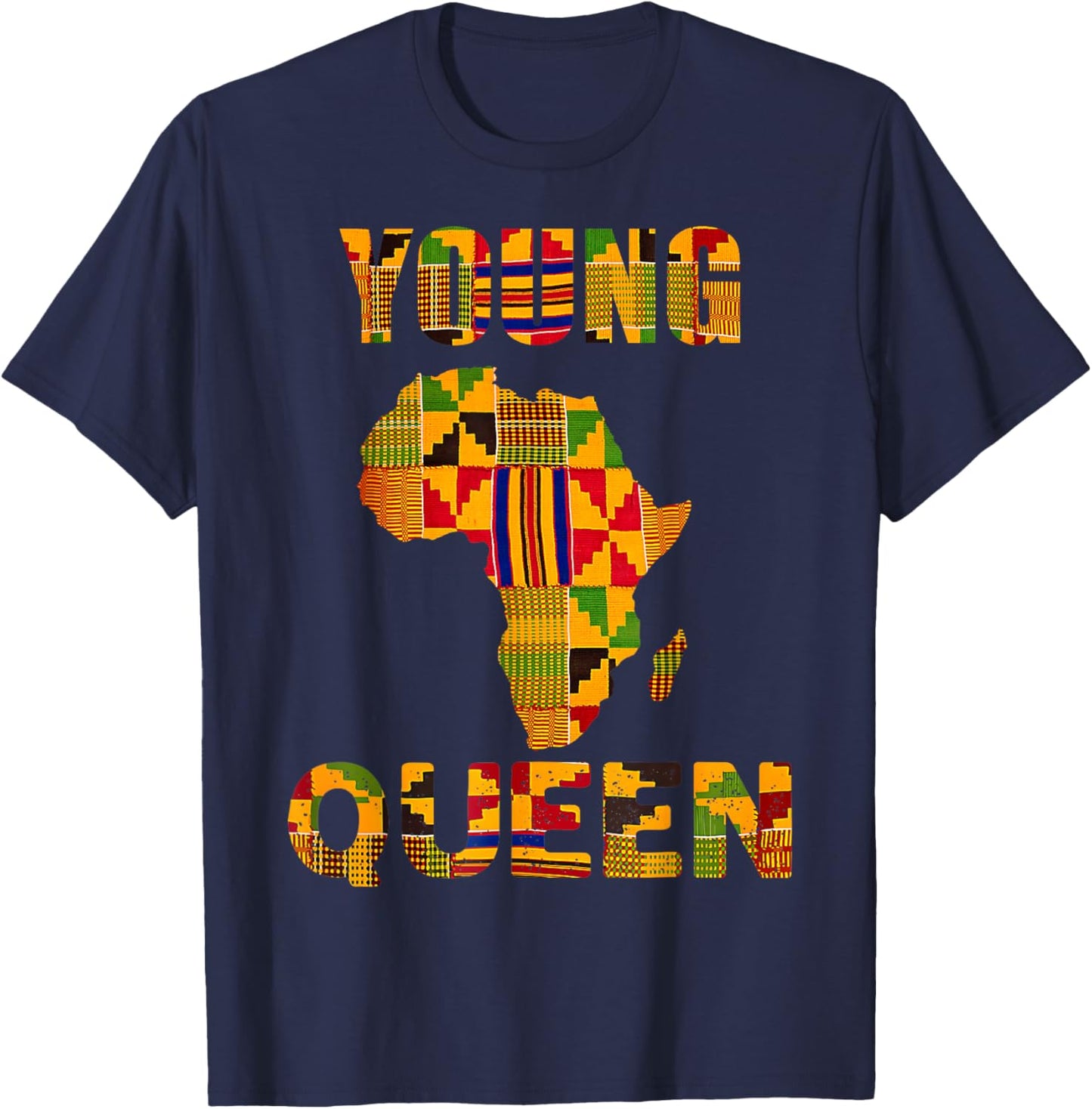 Cool African Kente Art Men Girls Kids African American Print T-Shirt - T-Shirt | Navy