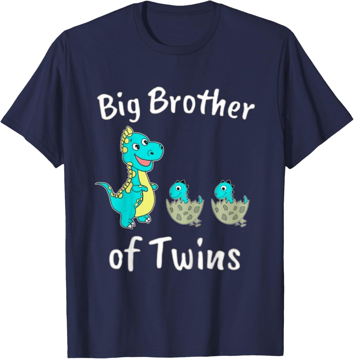 Kids I'm Going to Be A Big Brother of Twins Dino T-Shirt - T-Shirt | Navy