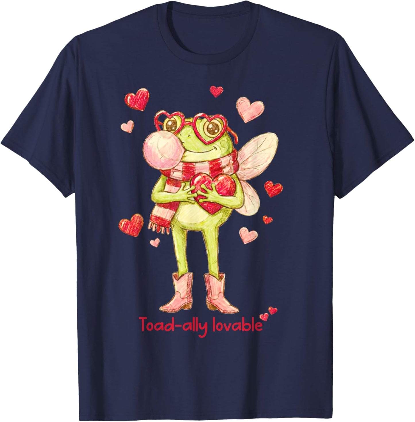 Valentines Frog Toad Toad-Ally Lovable Frog Lovers T-Shirt - T-Shirt | Navy