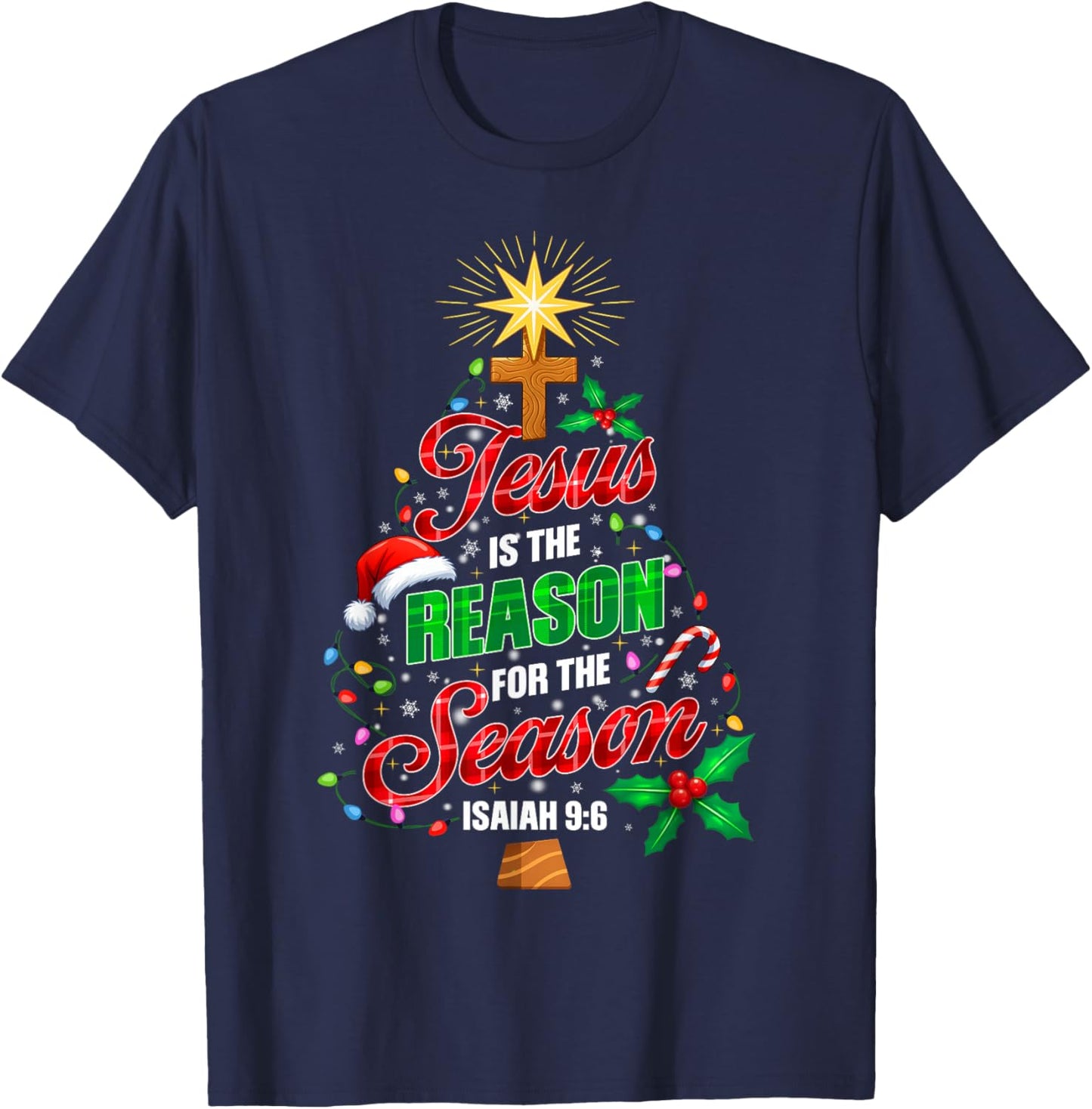Christian is The Reason for The Season Christmas Xmas Men Wo T-Shirt - T-Shirt | Navy