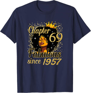 Chapter 69 Fabulous Since 1957 69th Birthday for Girls Women T-Shirt - T-Shirt | Navy
