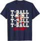 Tball Mom Teeball T-Ball Coquette Baseball Bow T-Shirt - T-Shirt | Navy