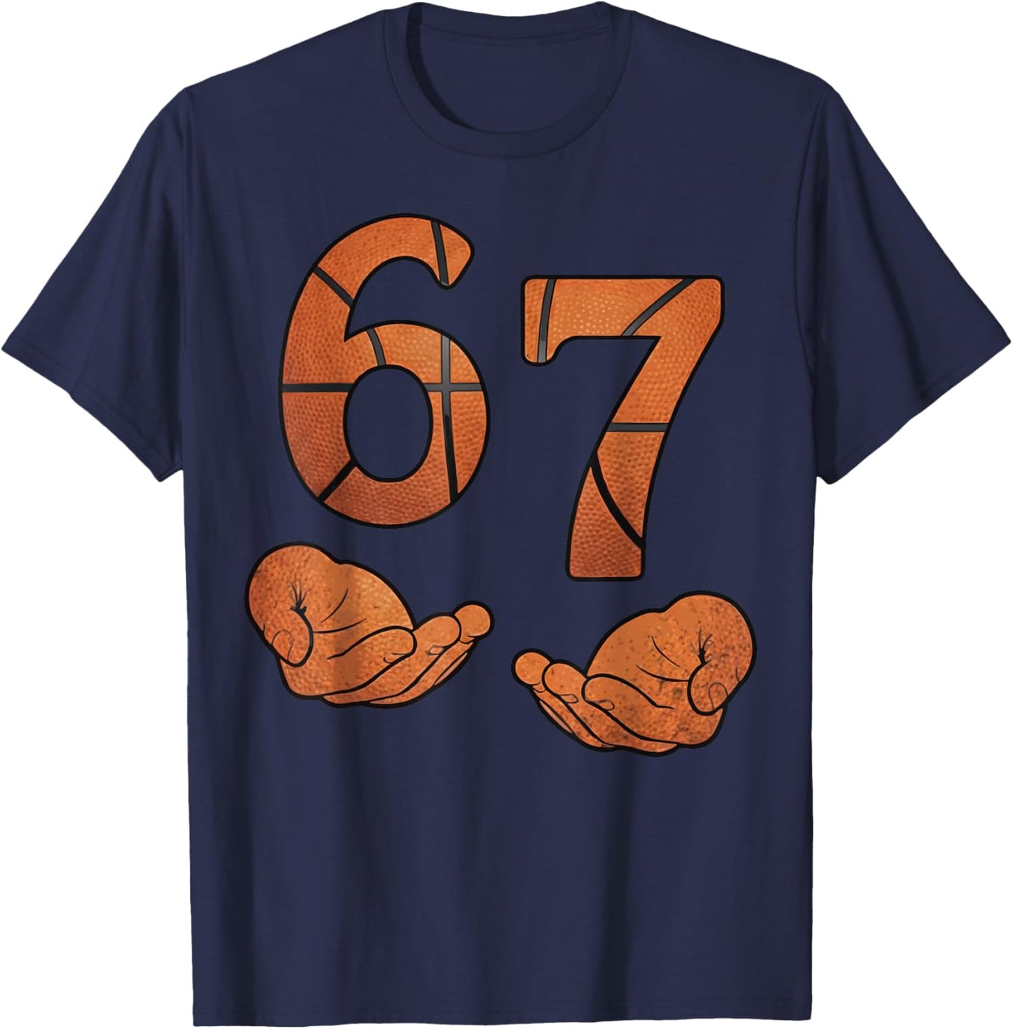 Kids Meme 6 7 Six Seven Italian Brainrot 67 Basketball T-Shirt - T-Shirt | Navy