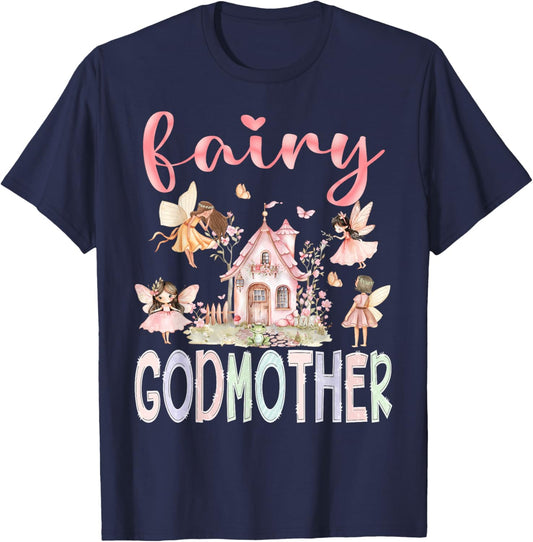 Fairy Godmother Magical Floral Funny Birthday Girl Fairytale T-Shirt - T-Shirt | Navy