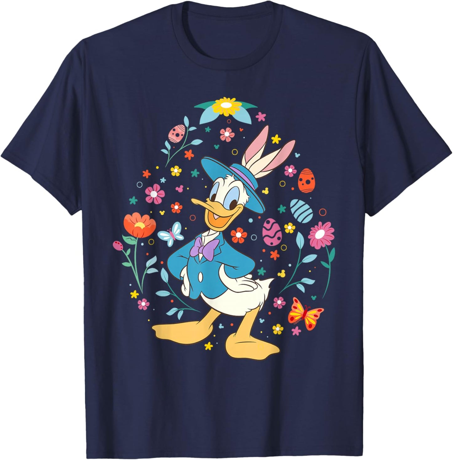 Disney Donald Duck with Bunny Ears and Easter Egg Spring T-Shirt - T-Shirt | Navy