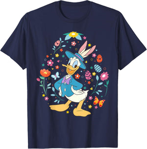 Disney Donald Duck with Bunny Ears and Easter Egg Spring T-Shirt - T-Shirt | Navy