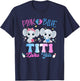 Pink or Blue Titi Loves You Gender Reveal Elephant T-Shirt - T-Shirt | Navy