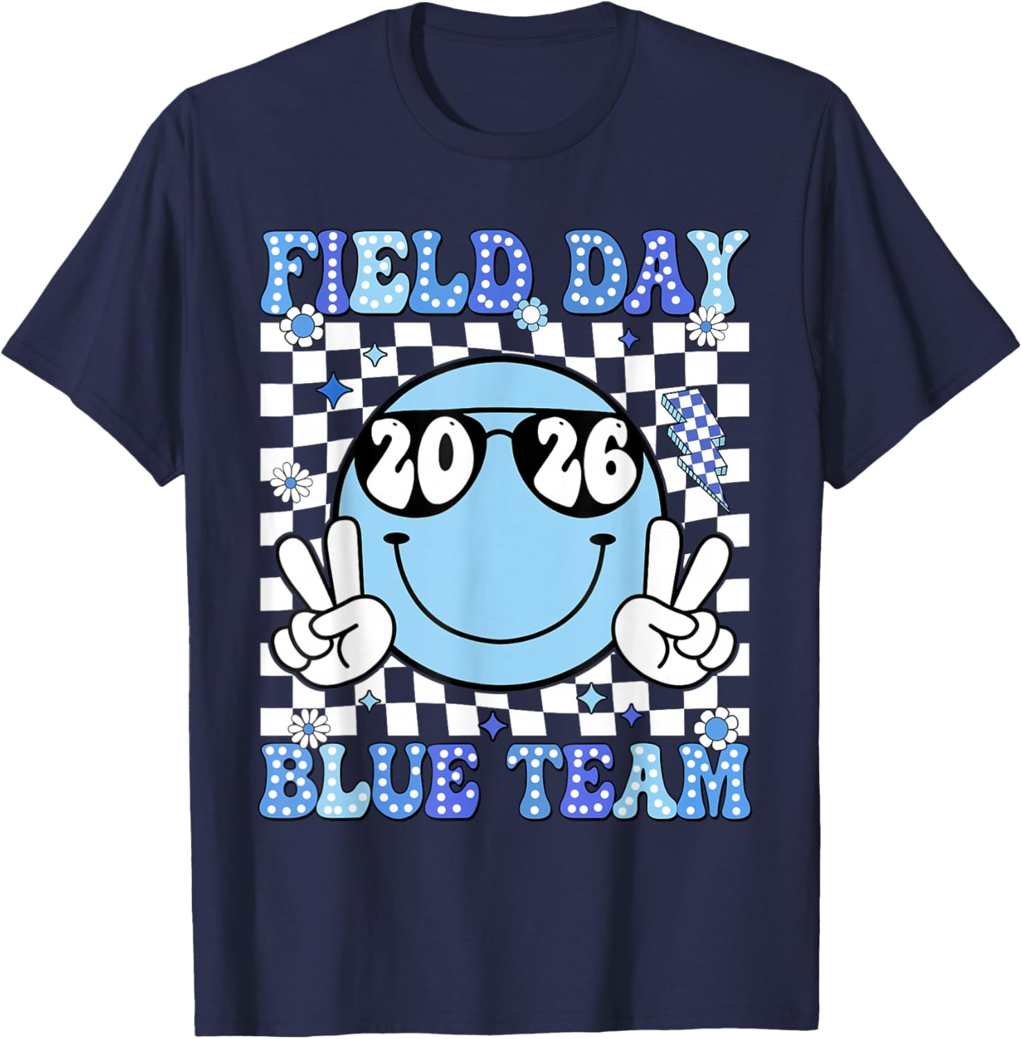 Field Day Blue Team Funny for Teacher Kids Field Day Games T-Shirt - T-Shirt | Navy