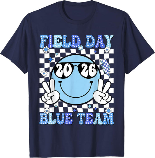 Field Day Blue Team Funny for Teacher Kids Field Day Games T-Shirt - T-Shirt | Navy